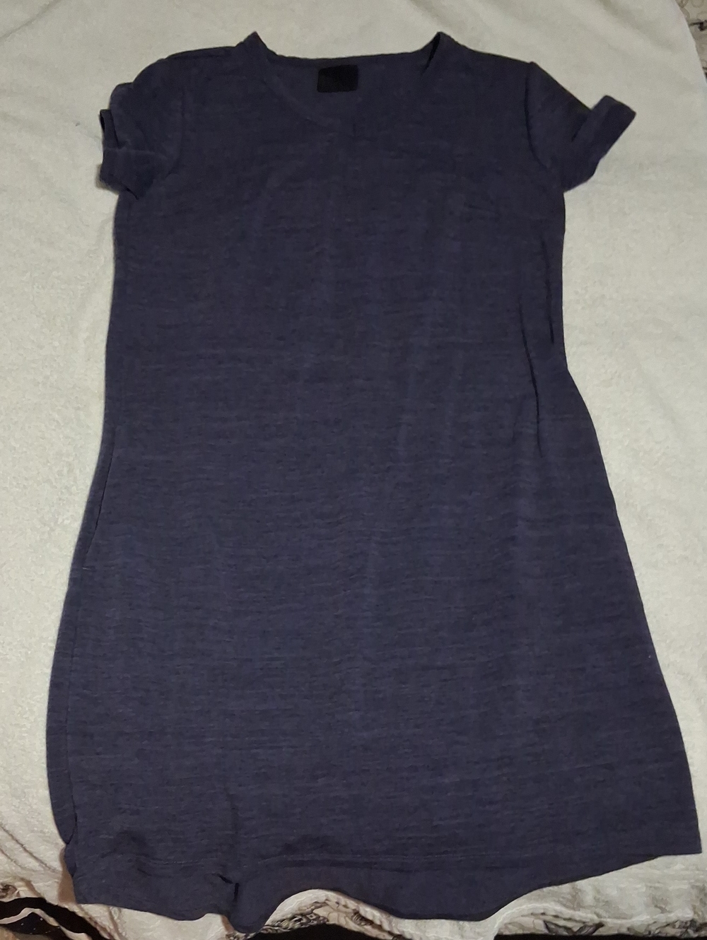 Classic Short-Sleeve Tunic Dress in Navy
